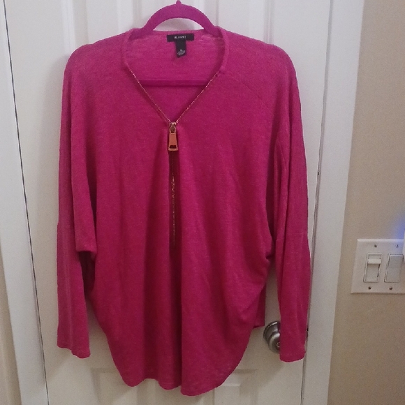 Alfani Pink Sweatshirt with Zipper Detail - Picture 1 of 8